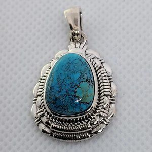 Blue Moon Turquoise Pendant in Sterling Silver